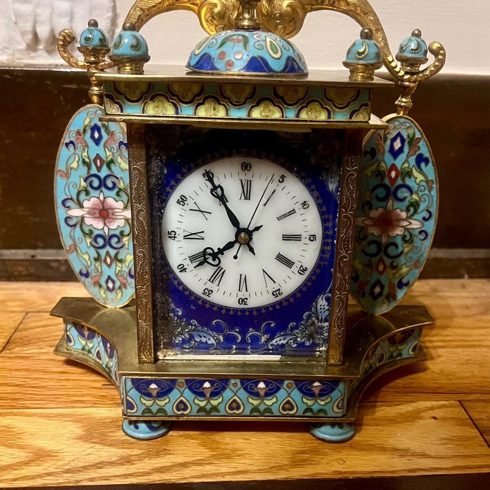 Vintage Blue and Gold Decorative Clock